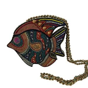 Mary Frances Fish Crossbody Bag Beaded Embellished Novelty